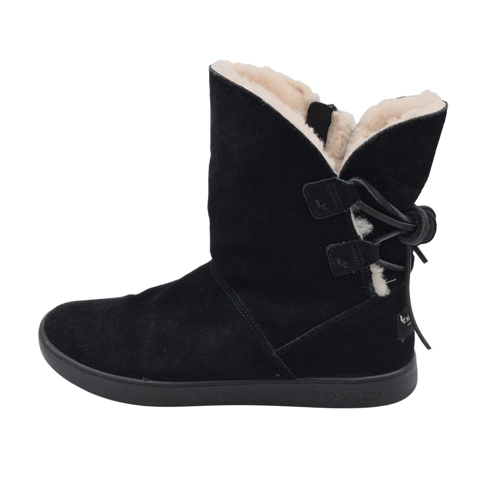 Koolaburra by UGG Boots Womens Size 7 Black Suede Faux Fur Lined Zip 1019361